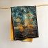 High end cashmere imitation Van Gogh oil painting style scarf, winter new warm and thick Nordic office air conditioning shawl