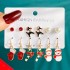 Christmas Earrings Drip Oil Santa Claus Christmas Tree Elk Set Christmas Party Accessories Christmas Earrings Female