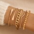 European and American Cross border New Retro Simple Thick Chain Bracelet Fashion Versatile Open Bracelet Stacked Style Set Handmade