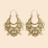 European and American foreign trade jewelry retro ethnic style metal hollow flower earrings Bohemian carved flower earrings