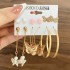 European and American cross-border long tassel butterfly earrings asymmetrical alloy pearl butterfly pendant earrings card earrings