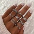 European and American Cross border Retro Vintage Butterfly Serpentine Ring Set Combination Open Multi Joint Ring Set 9-Piece Set