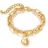 Retro pearl studded irregular punk style bracelet in the Korean jewelry world, Korean version simple multi-layer bracelet set