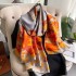 Spring, summer, and autumn new Korean style simulated silk scarf for women's decoration, versatile shawl, sunscreen beach towel, live broadcast, wholesale, and in stock