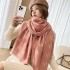 New imitation cashmere scarf for women with high-end feel, letter carriage short beard tassel scarf, light luxury style, thick and warm shawl