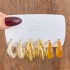 European and American Cross border Acetic Acid Plate Earring Set 3-Pair Creative New Style Vintage C-Type Letter Resin Earrings