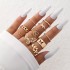 AliExpress new light luxury simple cross inlaid diamond multi piece ring set, personalized heart hollow out ten piece ring set