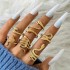 European and American foreign trade cool handsome men's snake pattern ring punk style snake animal retro exaggerated four piece set ring