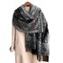 Bohemian style shawl, ethnic style retro cape cloak, grassland travel outfit, outer layer jacquard cashew flower scarf