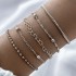 European and American Cross border Bohemian Minimalist Handmade Metal Chain Women's Set with 5 Multi layer Chain Simple Bracelet