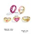 Korean jewelry industry drip oil colored peach heart smiling face ring cross-border fashion multi-layer heart-shaped joint index finger ring set