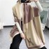 Cashmere scarf for women, winter splicing color blocked air conditioning scarf, imitation cashmere thick shawl, warm autumn and winter scarf wholesale