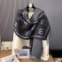 2024 Autumn and Winter New Letter Thousand Bird Grid Double sided Core Yarn Scarf Women's Fashion Versatile Shawl Warm Neck