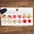 Christmas series snowflake bell earring combination set, foreign trade hot selling cartoon drip oil cane, elderly earring, female