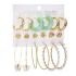 European and American Cross border Retro Love Butterfly Earring Set 9-piece Creative Serpentine Sword Mushroom Ear Buckle Wholesale