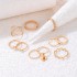 AliExpress new light luxury simple cross inlaid diamond multi piece ring set, personalized heart hollow out ten piece ring set