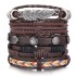 Cross border men's DIY woven suit leather bracelet, hot selling in Europe and America, skull bead punk style combination bracelet