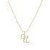 Cross border new European and American 26 letter creative simple copper inlaid zircon snake chain gold necklace high-end collarbone chain for women