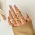 New European and American retro inlaid pearl chain ring, butterfly opening ring, ins style ring set, 10 piece set