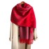 Autumn and winter new ethnic style color blocking style fashionable outdoor imitation cashmere warm shawl scarf women's scarf