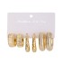 Europe and the United States cross-border new high-level gold personality exaggerated ccb earrings creative compound Fried Dough Twists earrings women's set 3 pairs