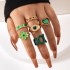 European and American Cross border Jewelry Brown Love Drop Oil Ring Six Piece Set Geometric Flower Ring Combination Set