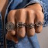 Cross border jewelry punk style geometric alloy men's ring retro personality skull snake ring set