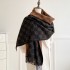 Coffee colored imitation cashmere long tassel warm scarf, women's core yarn air conditioning shawl scarf, high-end versatile scarf