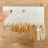 Cross border alloy heart pearl lock snake butterfly mushroom lock ear buckle creative personality card earrings 12 pieces batch