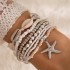 Cross border new Bohemian vacation style shell bead woven bracelet beach style starfish rice bead seven piece set