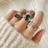 Amazon Cross border Light Luxury Jewelry Color Diamond Set Four Piece Ring Set Geometric Imitation Gemstone Set Ring Set