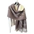 2024 New Double sided Two tone Simple Lines Contrasting Color Horse Imitation Cashmere Warm Scarf with Advanced Sense, Wearing Shawl Externally