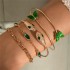 Cross border fashion niche diamond imitation grandmother emerald bracelet set, personalized snake shaped love bracelet set for women