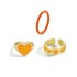 Korean jewelry industry drip oil colored peach heart smiling face ring cross-border fashion multi-layer heart-shaped joint index finger ring set