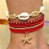 Cross border new Bohemian vacation style shell bead woven bracelet beach style starfish rice bead seven piece set