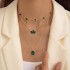 Cross border imitation grandmother emerald temperament versatile multi-layer bow necklace light luxury diamond inlaid love flower necklace