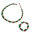 Christmas series new cute red and green bell bead earrings necklace bracelet three piece set cross-border jewelry