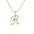 Cross border new European and American 26 letter creative simple copper inlaid zircon snake chain gold necklace high-end collarbone chain for women