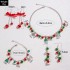 Christmas series new cute red and green bell bead earrings necklace bracelet three piece set cross-border jewelry