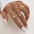 Cross border hot selling diamond studded eye cross leaf ring multi joint 23 piece set pearl sun moon ring