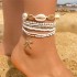 Cross border new Bohemian vacation style shell bead woven bracelet beach style starfish rice bead seven piece set