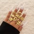 Amazon Cross border Fashion Irregular Geometric Hollow Ring Set Design Sense Peach Heart Butterfly Open Ring for Women