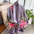 Spring/Summer New Silk Scarf Long Fashion Travel Shawl Flower Lijing Forged Neck Mom's Versatile Scarf for Women