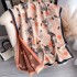 Pink girl's small flower imitation cashmere scarf, women's thick and warm scarf, shawl for external decoration, wholesale and dropshipping