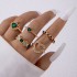 Amazon Cross border Light Luxury Jewelry Color Diamond Set Four Piece Ring Set Geometric Imitation Gemstone Set Ring Set