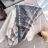 2024 autumn and winter new imitation cashmere triangular scarf with five pointed star print small fresh double-sided warm scarf draped