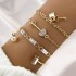 European and American cross-border alloy heart knot bracelet set creative peach heart heart geometric cross bracelet 4-piece set batch