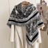 Autumn and winter new style high-end animal vacation style imitation cashmere warm scarf fashionable and versatile large square scarf shawl