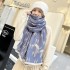 New imitation cashmere scarf for women with high-end feel, letter carriage short beard tassel scarf, light luxury style, thick and warm shawl