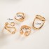 European and American Cross border Simple Irregular Hollow Arc Ring Set with Four Piece Design and Open Smooth Surface Ring Set